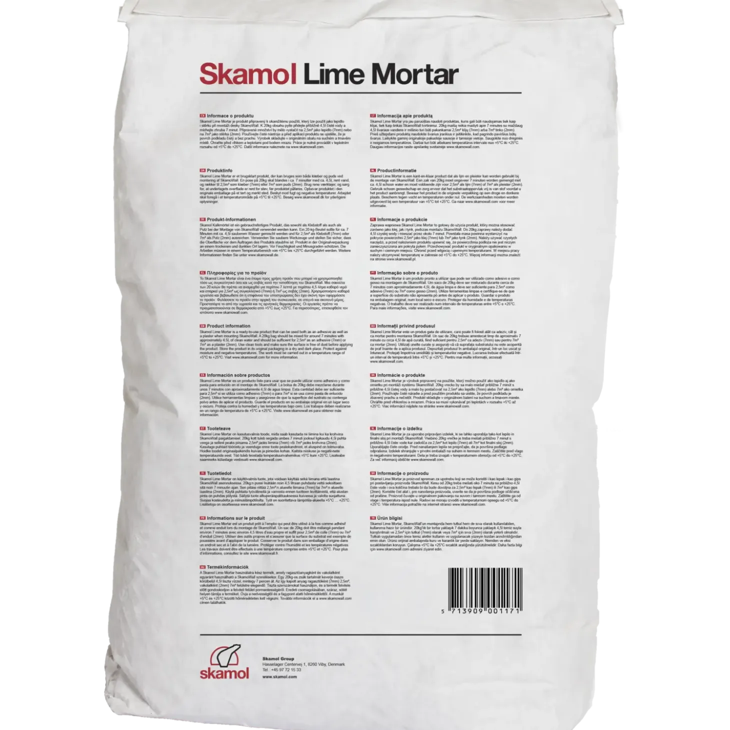 Skamol Lime Mortar kalkmørtel knækket hvid 20 kg