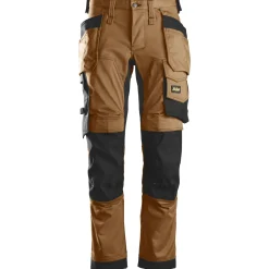 Snickers Allroundwork arbejdsbukser med hylsterlommer stretch brun/sort str. 48