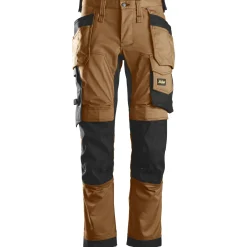 Snickers Allroundwork arbejdsbukser med hylsterlommer stretch brun/sort str. 48