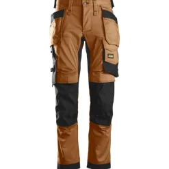 Snickers Allroundwork arbejdsbukser med hylsterlommer stretch brun/sort str. 48