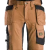Snickers Allroundwork arbejdsshorts med hylsterlommer stretch brun/sort str. 50