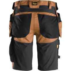 Snickers Allroundwork arbejdsshorts med hylsterlommer stretch brun/sort str. 50