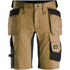 Snickers Allroundwork arbejdsshorts med hylsterlommer stretch brun/sort str. 50