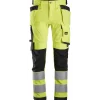 Snickers Allroundwork arbejdsbukser med hylsterlommer stretch klasse 2 hi-vis gul/sort str. 56