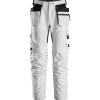 Snickers Allroundwork arbejdsbukser med hylsterlommer Canvas+ stretch hvid str. 52