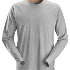 Snickers Allroundwork t-shirt langærmet lys gråmeleret str. 3XL
