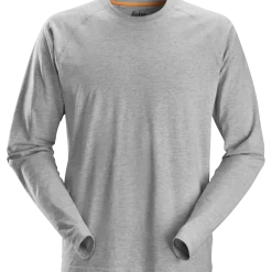 Snickers Allroundwork t-shirt langærmet lys gråmeleret str. 3XL