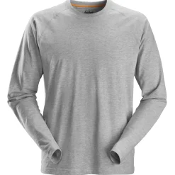 Snickers Allroundwork t-shirt langærmet lys gråmeleret str. 3XL