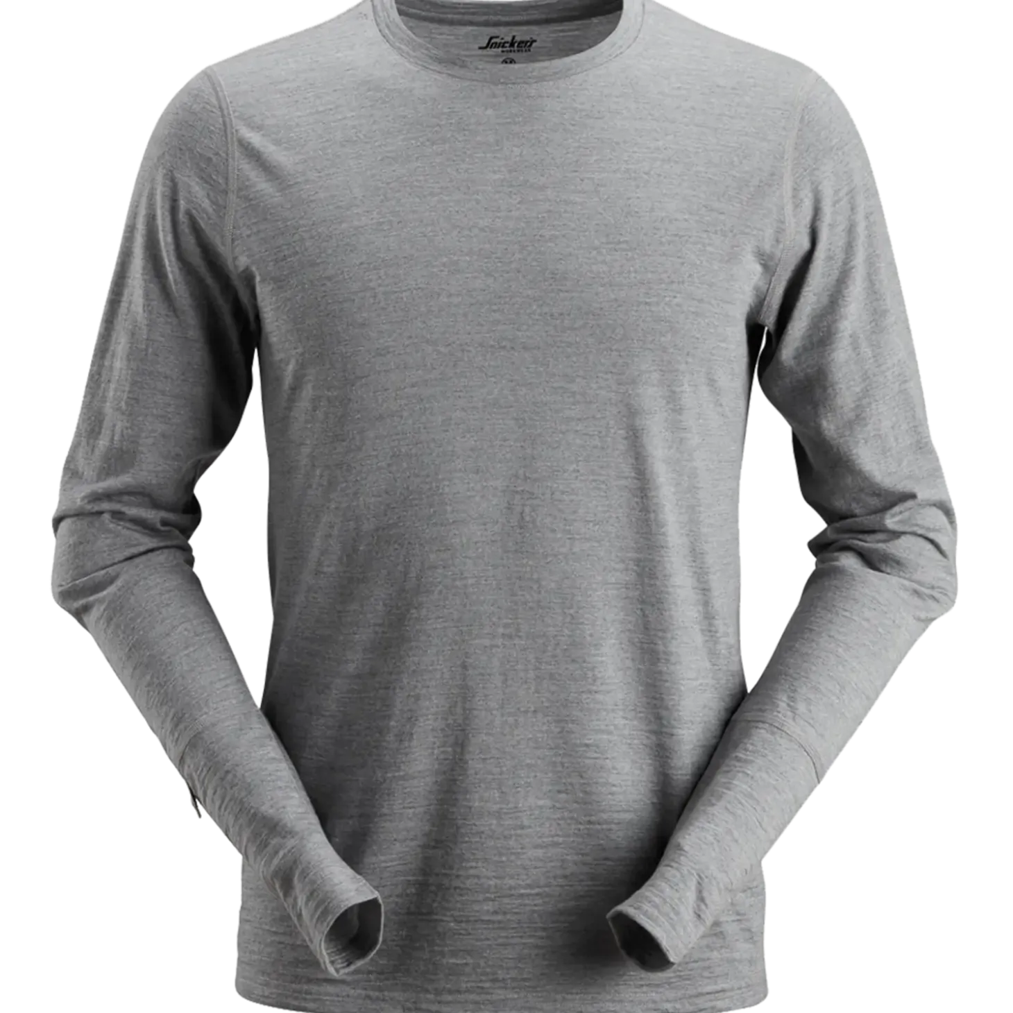 Snickers Allroundwork t-shirt langærmet uld lys gråmeleret str. L