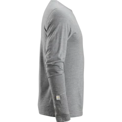 Snickers Allroundwork t-shirt langærmet uld lys gråmeleret str. L