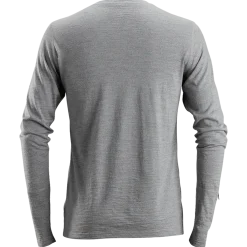 Snickers Allroundwork t-shirt langærmet uld lys gråmeleret str. L