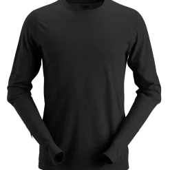 Snickers Allroundwork t-shirt langærmet uld sort str. 2XL
