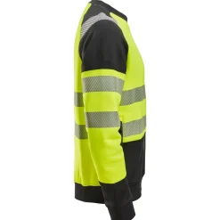 Snickers hi-vis sweatshirt gul/sort str. L