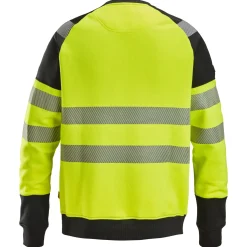 Snickers hi-vis sweatshirt gul/sort str. L