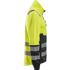 Snickers hi-vis trøje med gennemgående lynlås, klasse 2 gul/sort str. XL
