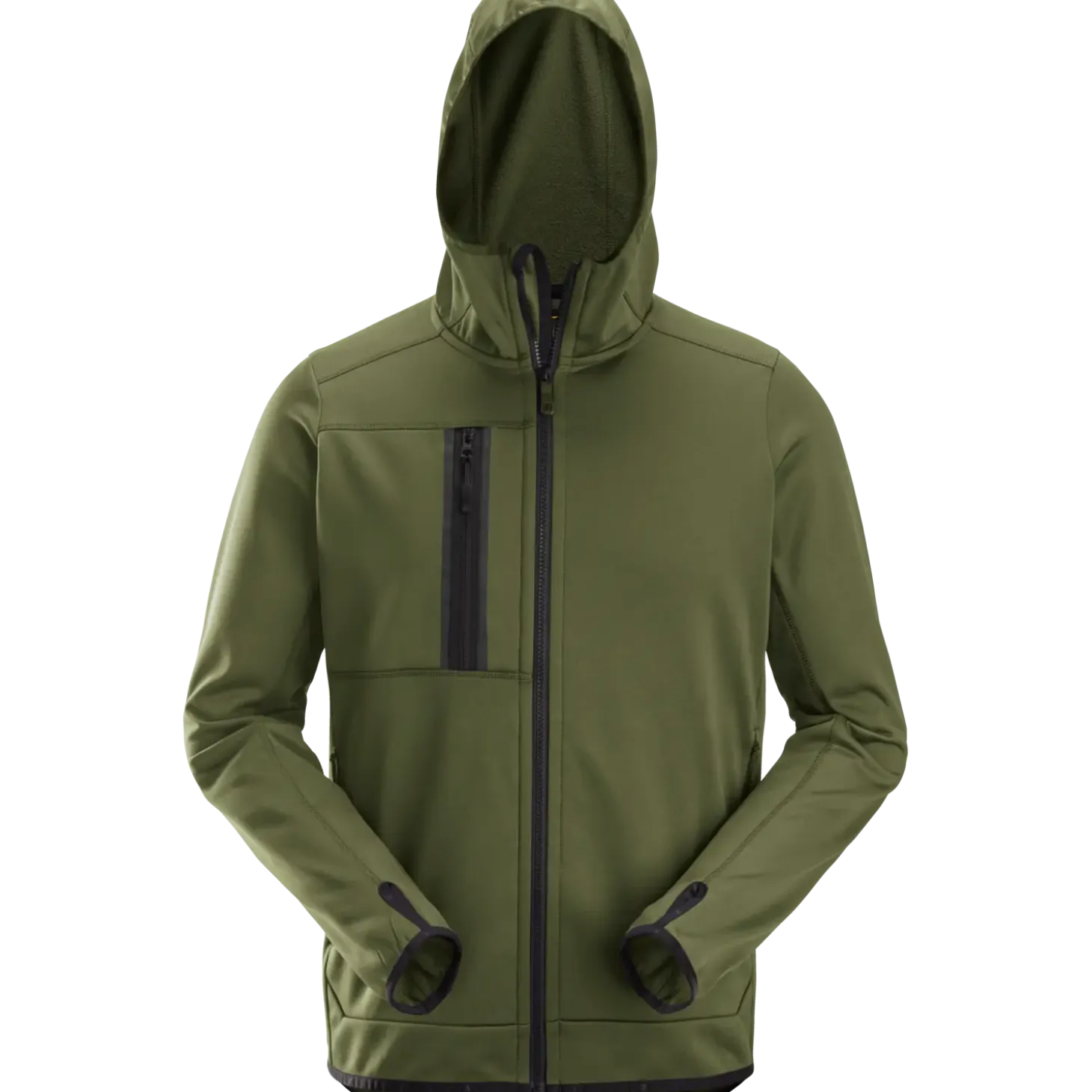 Snickers hættetrøje fleece khaki grøn str. M