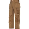 Snickers Workwear håndværkerbukser med hylsterlommer Canvas+ brun/sort str. 50