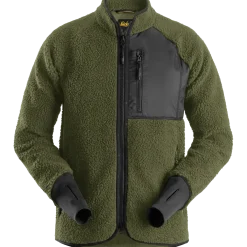 Snickers Workwear pile jakke khaki/ sort str. L