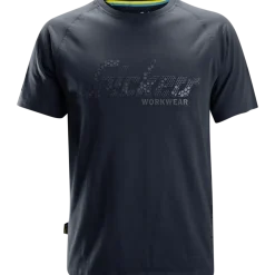 Snickers Workwear t-shirt kortærmet logo mørk blåmeleret str. M