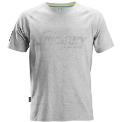 Snickers Workwear t-shirt kortærmet logo lys gråmeleret str. S