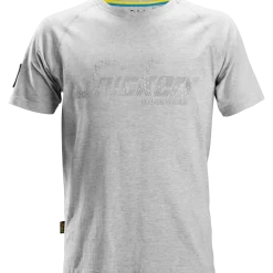 Snickers Workwear t-shirt kortærmet logo lys gråmeleret str. S