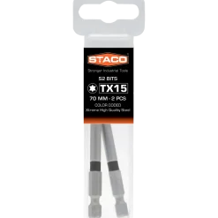 Staco bits 1/4"x70 mm TX15 sort 2 stk.