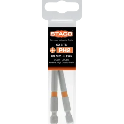 Staco 1/4" PH2 bit orange 89 mm 2 stk.