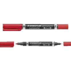 Staedtler permanent marker rød duo fin/mellem