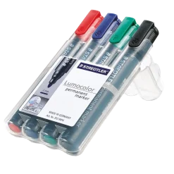 STAEDTLER PERMANENT MARKER 352 WP4  RØD/BLÅ/GRØN/SORT