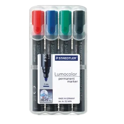 STAEDTLER PERMANENT MARKER 352 WP4  RØD/BLÅ/GRØN/SORT