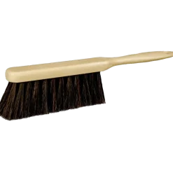 Støvekost med hårblanding og beige plastskaft