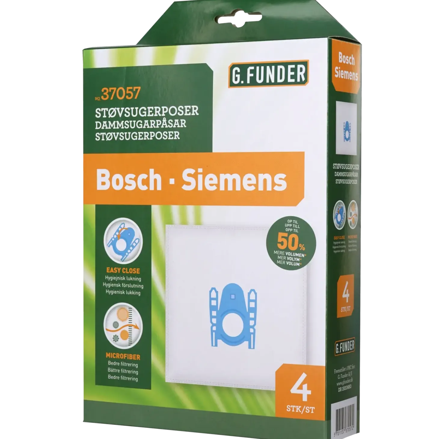 Støvsugerposer t/Siemens 4 stk inkl. 1 filter