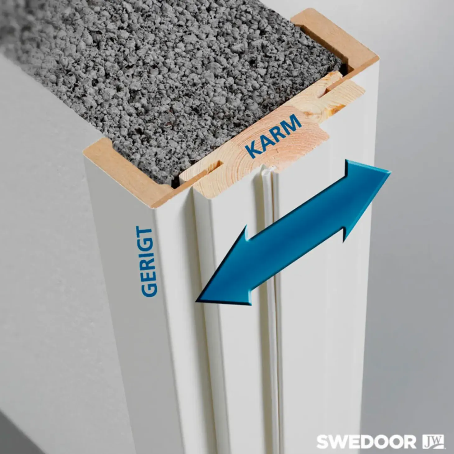 Swedoor Flex gerigtsæt 65 mm glat hvid 786x2089 mm
