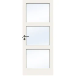 Swedoor Stable GW3 m/klar  glas hvid 40x825x2040 mm
