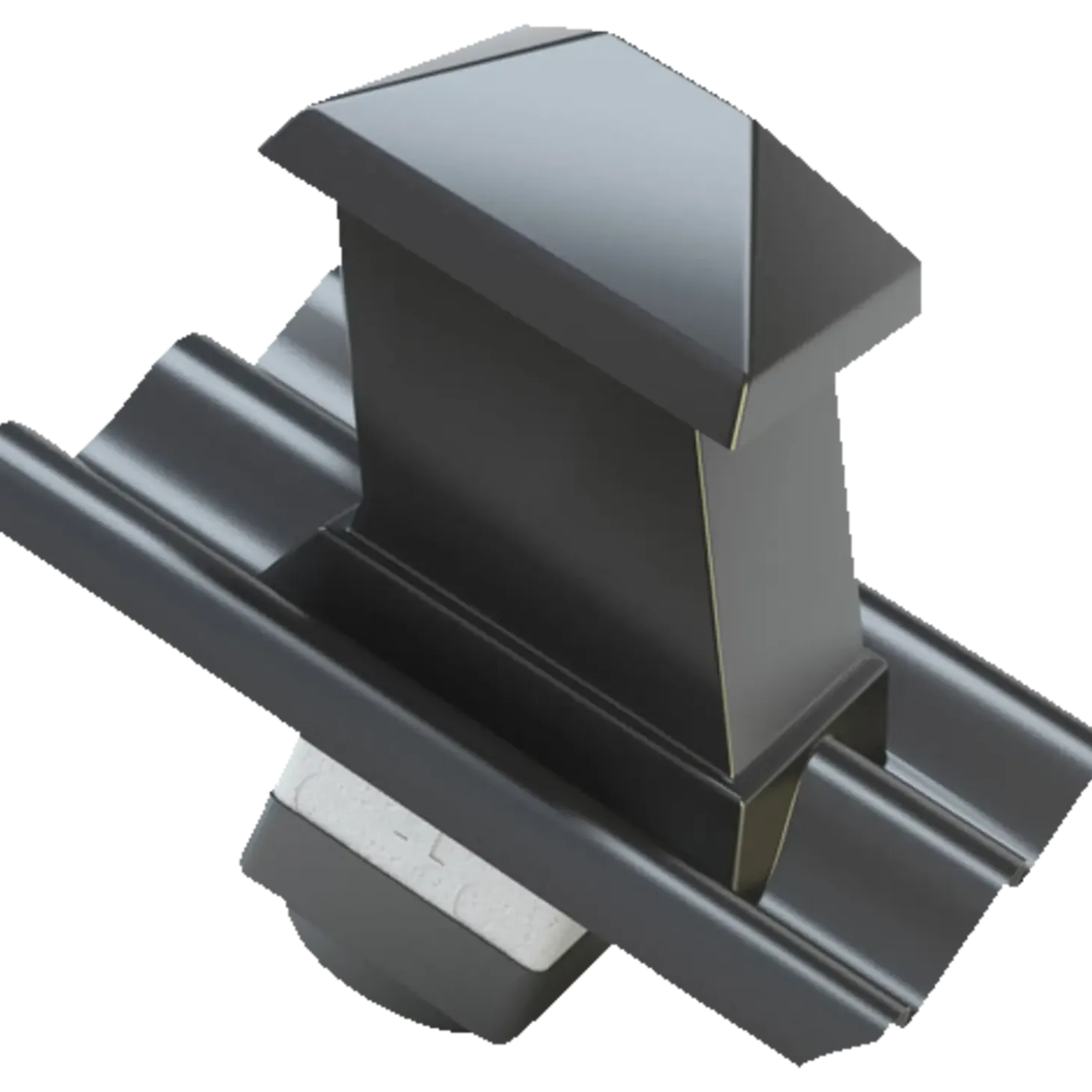Swisspearl hætte til aftræksrør B6 150x150 mm 15/45° grå