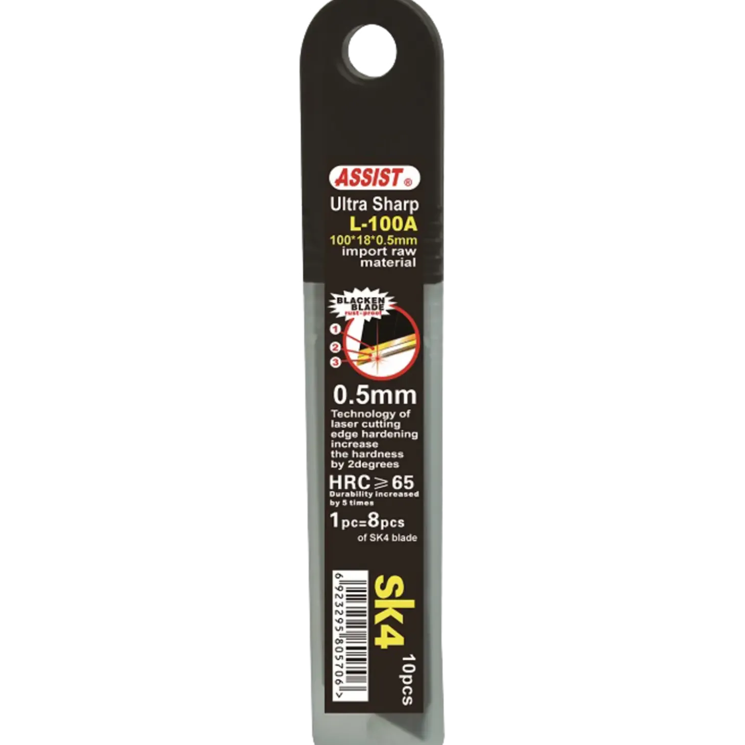 Tajima Assist sortcoated knivblade 18 mm 10 stk