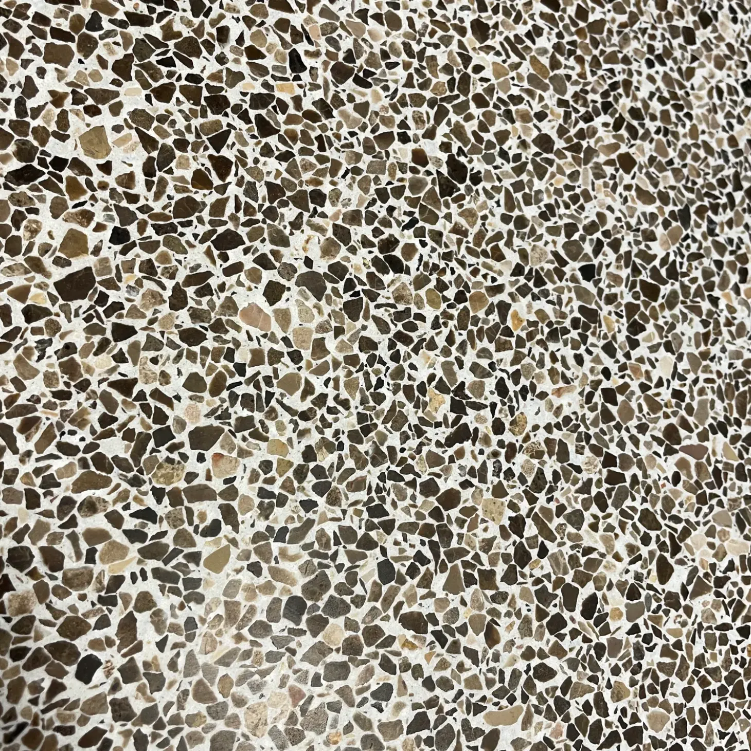 Terrazzo flise stockholm coffee slebet overflade uden fas 40x40x1,5 cm