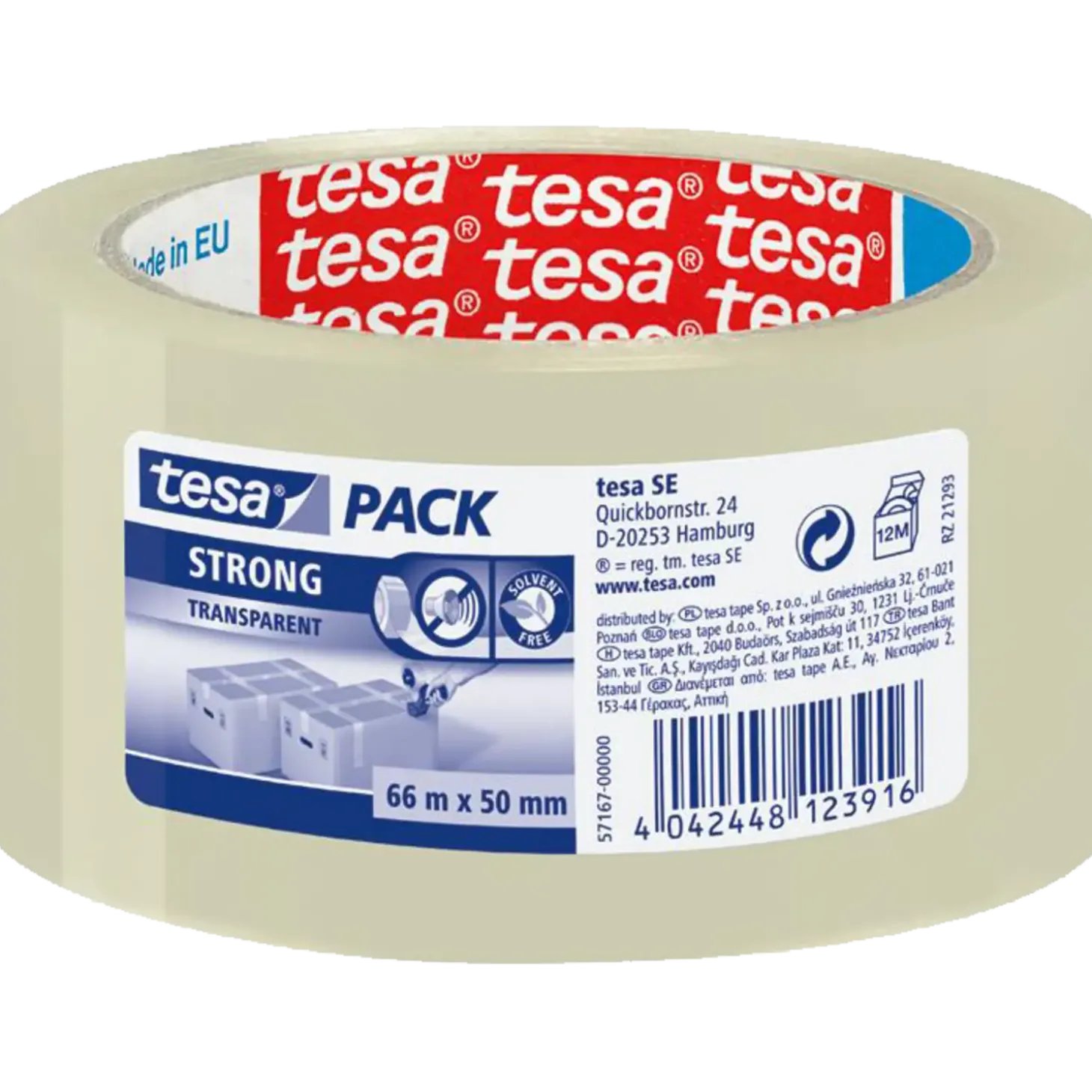 Tesa emballagetape 66 m x 50 mm transparent