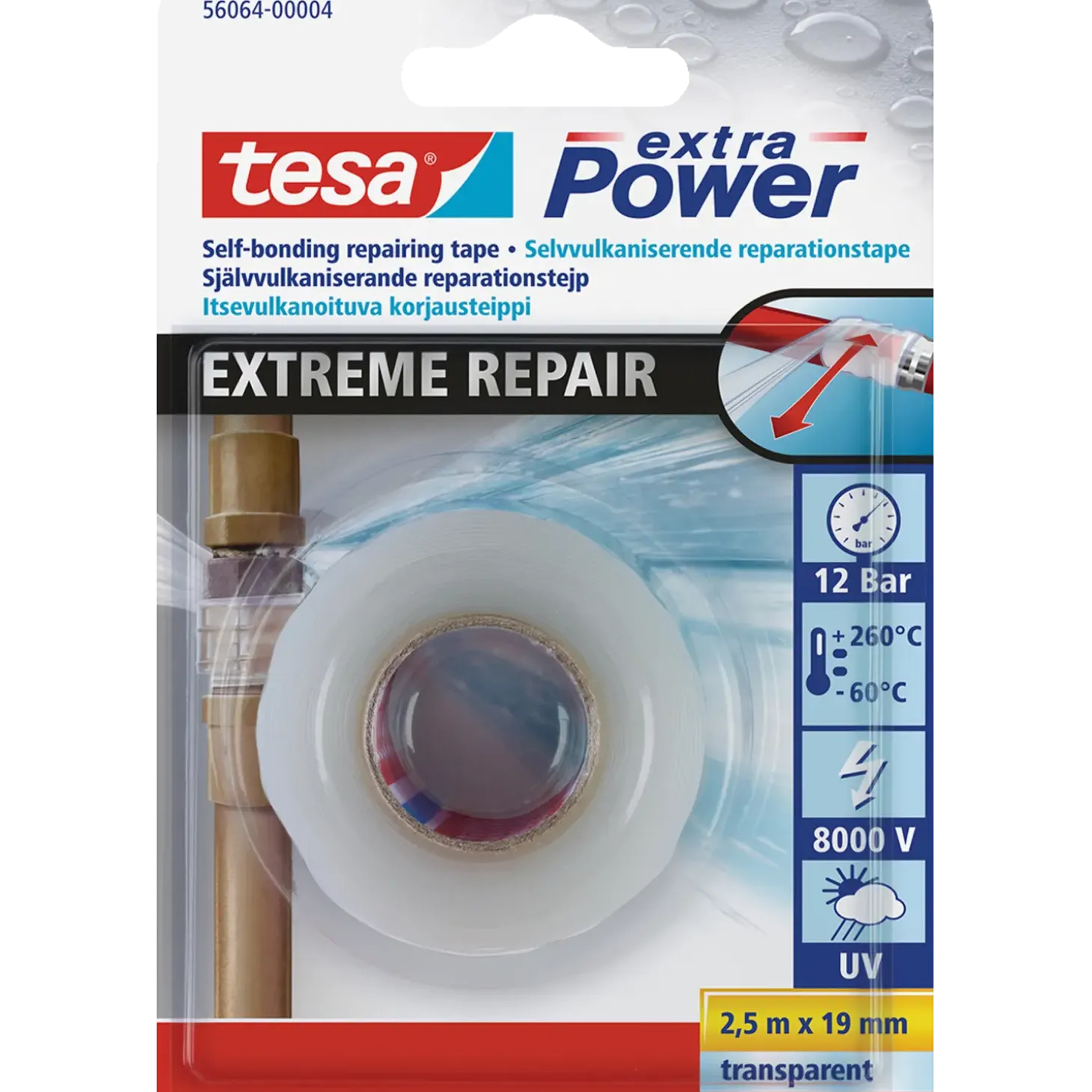 Tesa Extra Power® reparationstape 19 mm x 2,5 m transparent