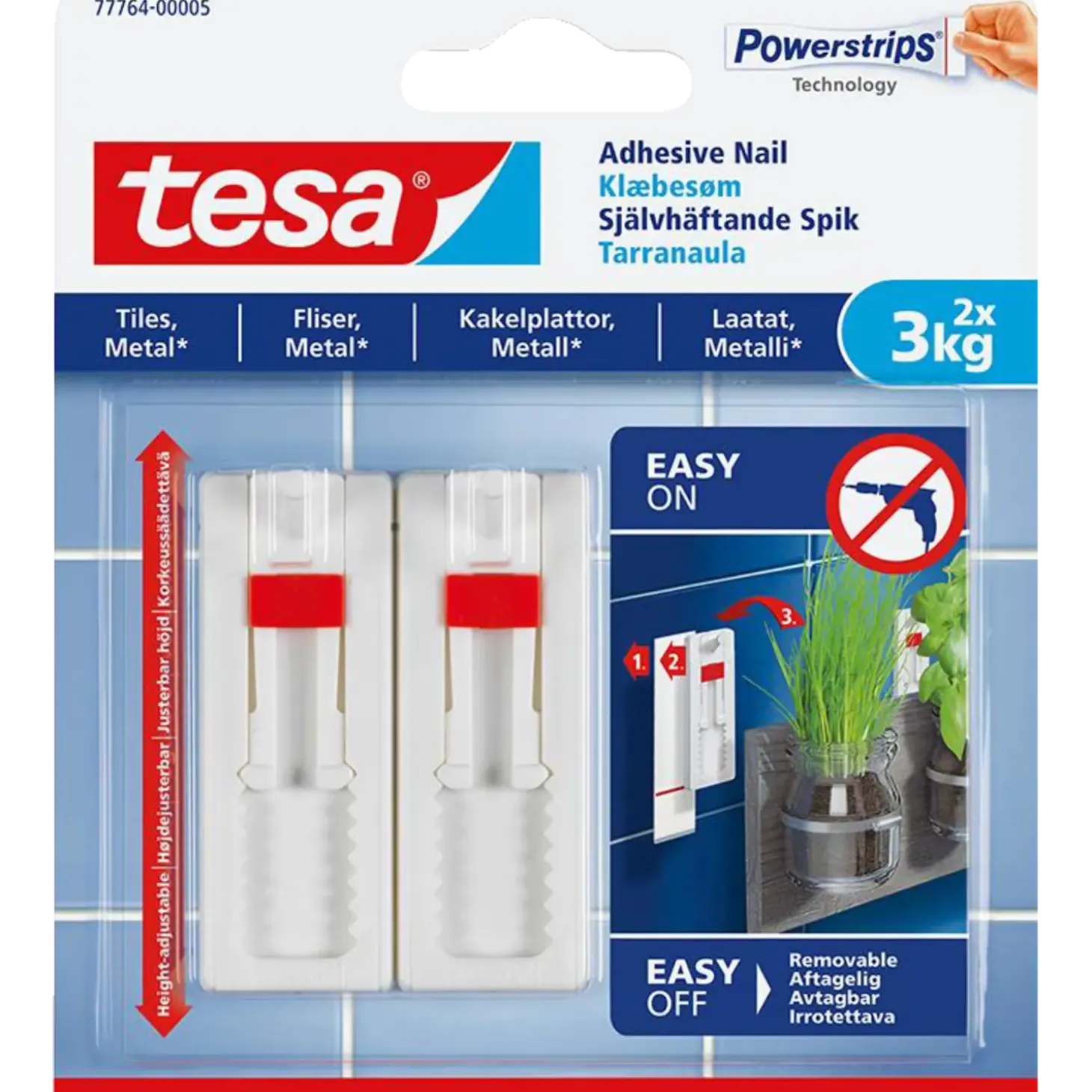 Tesa® Justerbart klæbesøm til fliser og metal (3 kg) - 2-pk