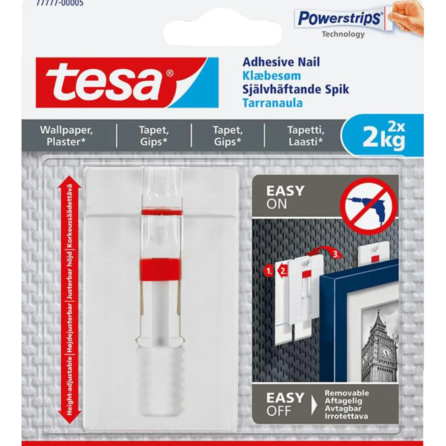 Tesa® Justerbart klæbesøm til tapet og gips (2 kg) - 2-pk