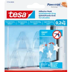 Tesa® Klæbekrog til transparente overflader og glas (0,2 kg) - 5-pk