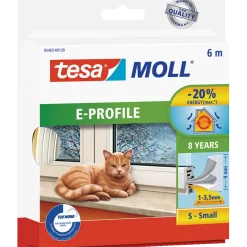 Tesamoll® E-profil tætningsliste hvid 9 mm x 6 m