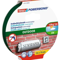 Tesa® Powerbond Outdoor dobbeltklæbende monteringstape 1,5m x 19 mm