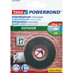 Tesa® Powerbond Outdoor dobbeltklæbende monteringstape 1,5m x 19 mm