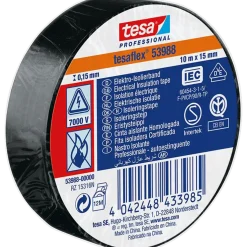 Tesa Tesaflex isoleringstape 10 m x 15 mm sort
