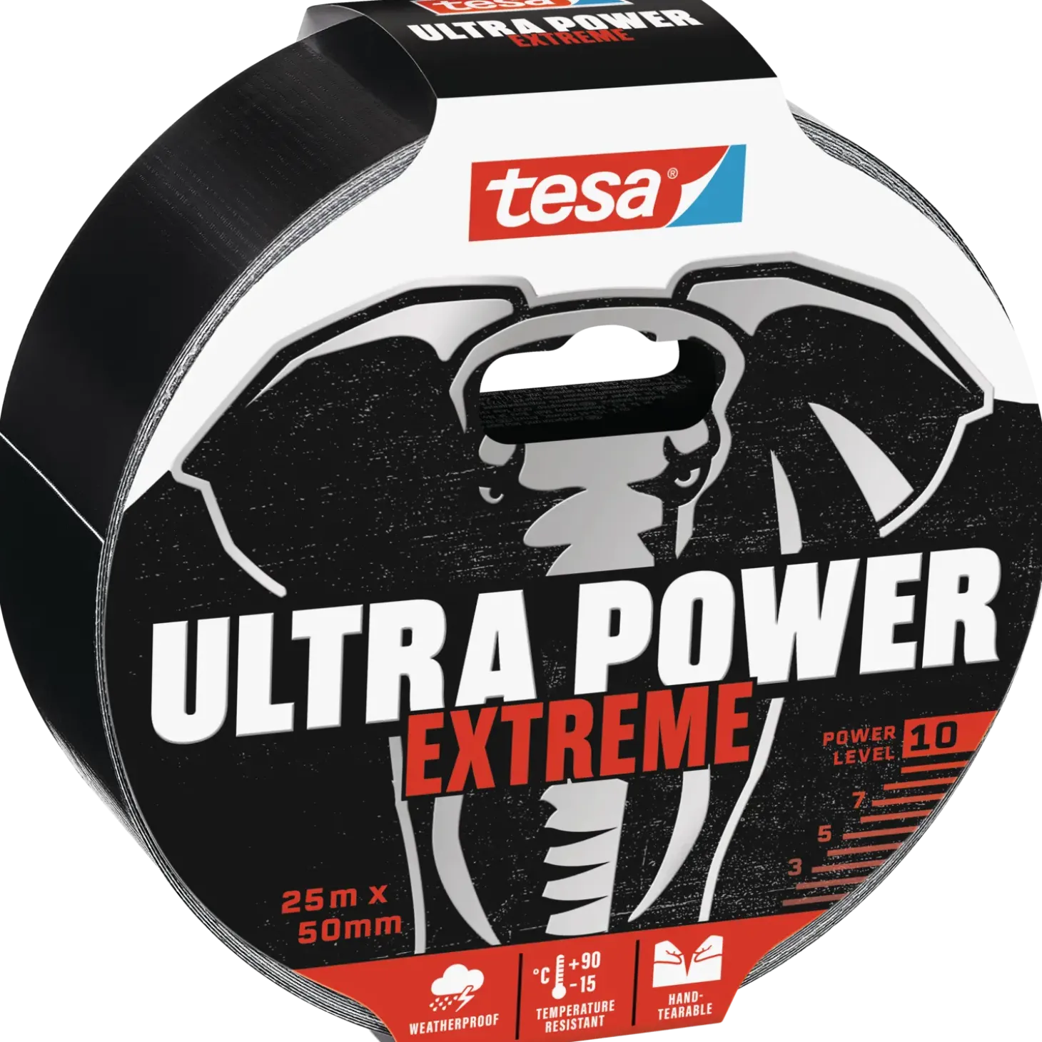 Tesa Ultra Power Extreme reparationstape 25 m x 50 mm sort