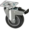Transport hjul m/plade og bremse Ø75 mm