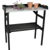 Unogarden plantebord m/metalplade sort 38x78x82 cm