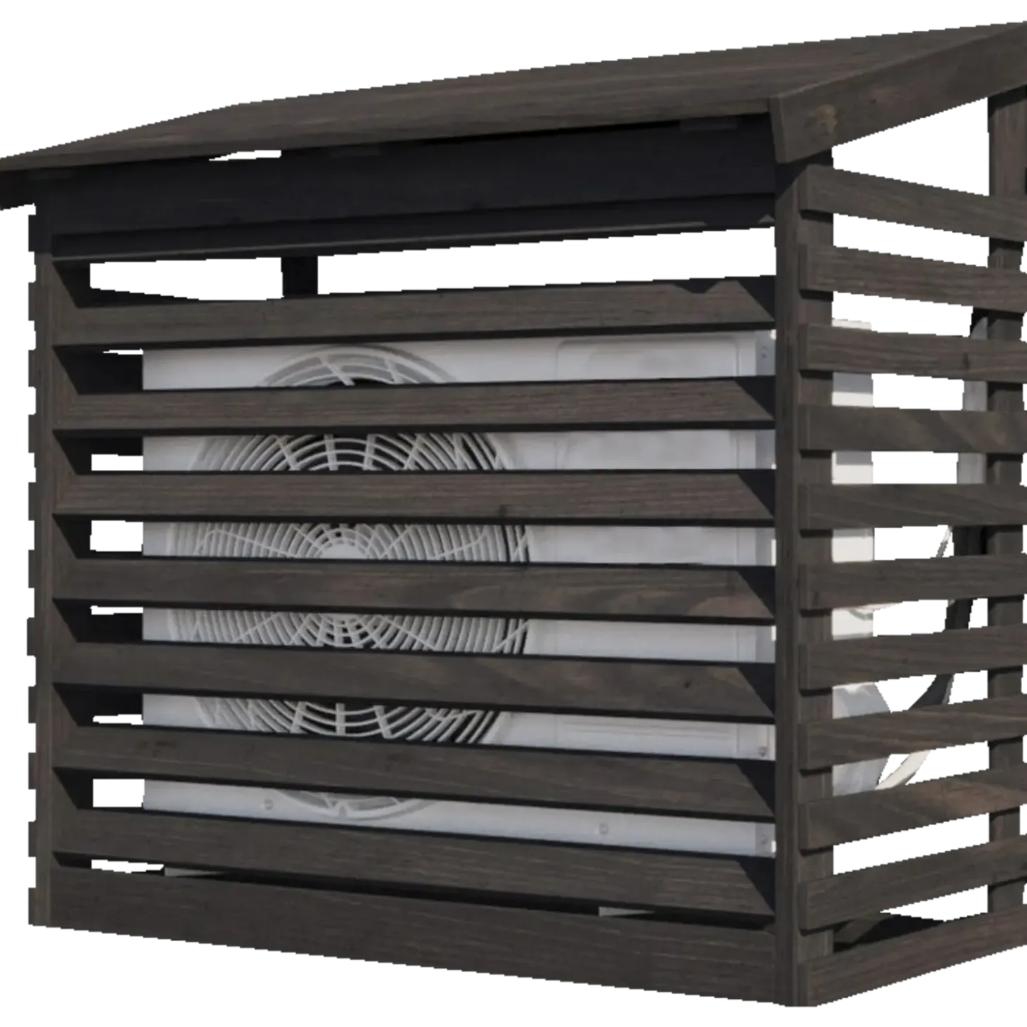 Varmepumpeskjuler sort 102x102x52 cm - usamlet